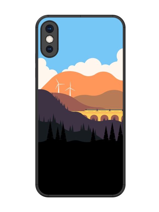 Minimal Mountain Vector Glossy Metal Phone Cover for Apple Iphone Xs Max Zapvi