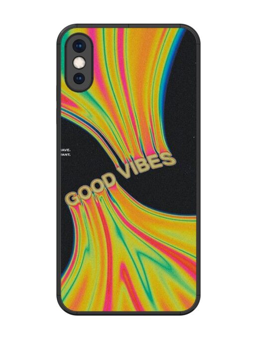 Good Vibes Glossy Metal Phone Cover for Apple Iphone Xs Max Zapvi