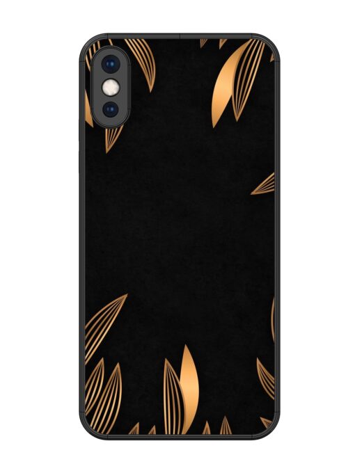 Golden Leaf Pattern Glossy Metal Phone Cover for Apple Iphone Xs Max Zapvi