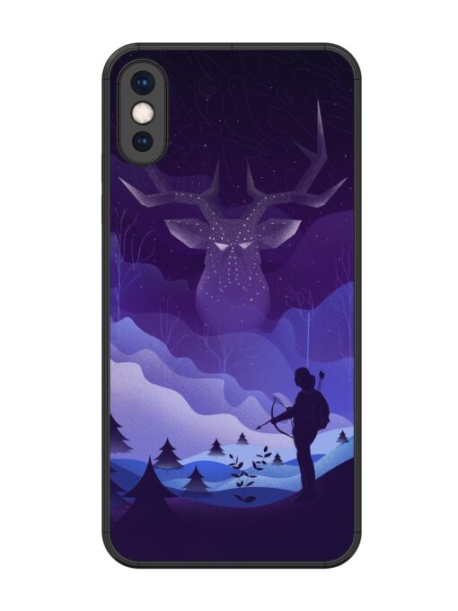 Deer Forest River Glossy Metal Phone Cover for Apple Iphone Xs Max Zapvi