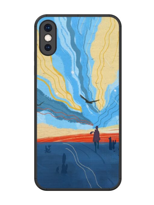 Minimal Abstract Landscape Glossy Metal Phone Cover for Apple Iphone Xs Max Zapvi