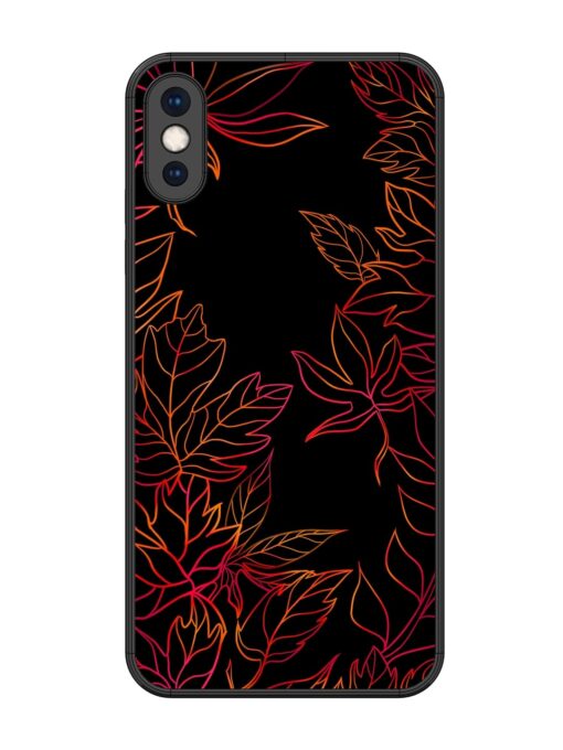 Red Floral Pattern Glossy Metal Phone Cover for Apple Iphone Xs Max Zapvi