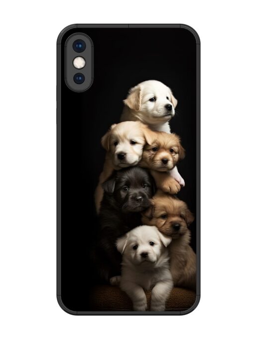 Cute Baby Dogs Glossy Metal Phone Cover for Apple Iphone Xs Max Zapvi