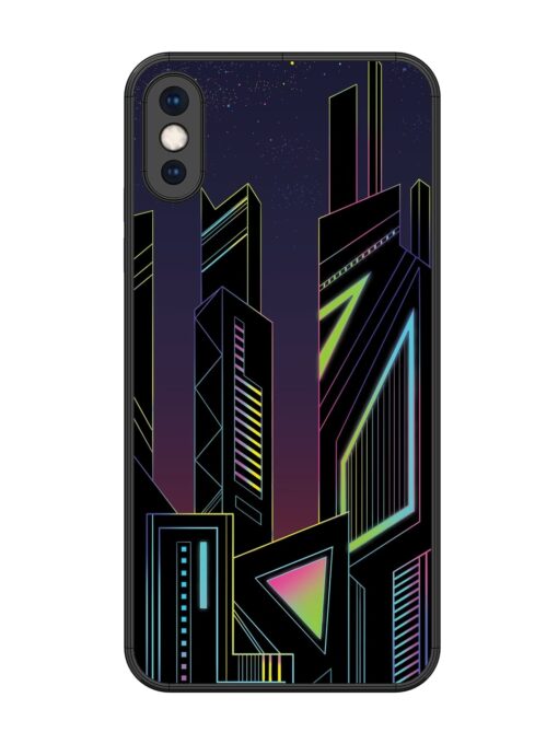 Neon Dreamscape Glossy Metal Phone Cover for Apple Iphone Xs Max Zapvi