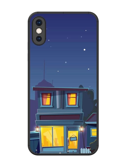 Vector Night House Glossy Metal Phone Cover for Apple Iphone Xs Max Zapvi