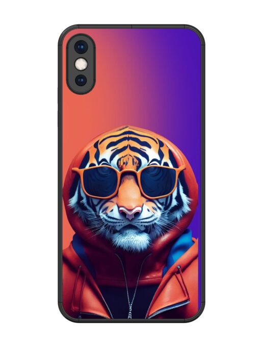 Tiger Animation Glossy Metal Phone Cover for Apple Iphone Xs Max Zapvi