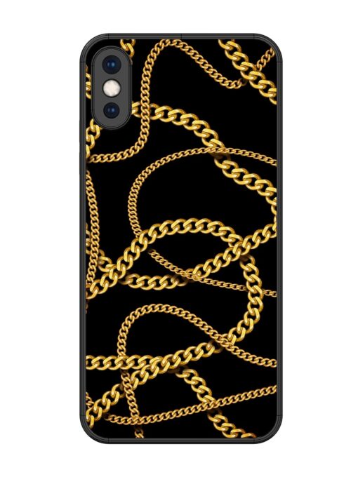 Decorative Golde Chain Glossy Metal Phone Cover for Apple Iphone Xs Max Zapvi