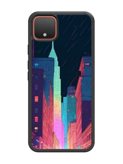 Minimal City Art Glossy Metal Phone Cover for Google Pixel 4 Zapvi