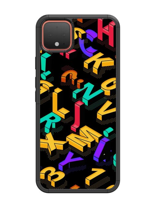 Seamless Pattern With Letters Glossy Metal Phone Cover for Google Pixel 4 Zapvi