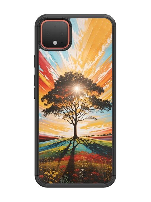 Abstract Tree Colorful Art Glossy Metal Phone Cover for Google Pixel 4 Zapvi