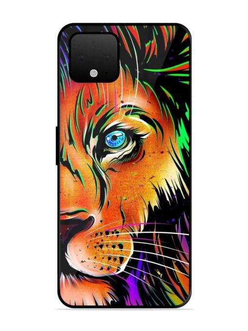 Colorful Lion Design Glossy Metal TPU Phone Cover for Google Pixel 4 Xl Zapvi