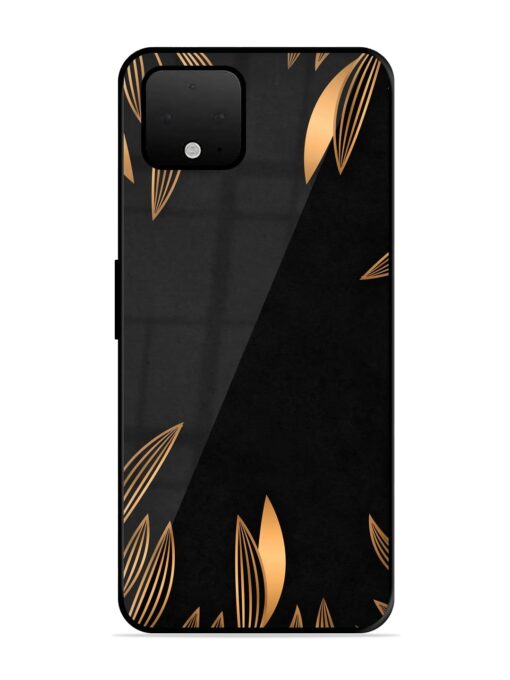 Golden Leaf Pattern Glossy Metal Phone Cover for Google Pixel 4 Xl Zapvi