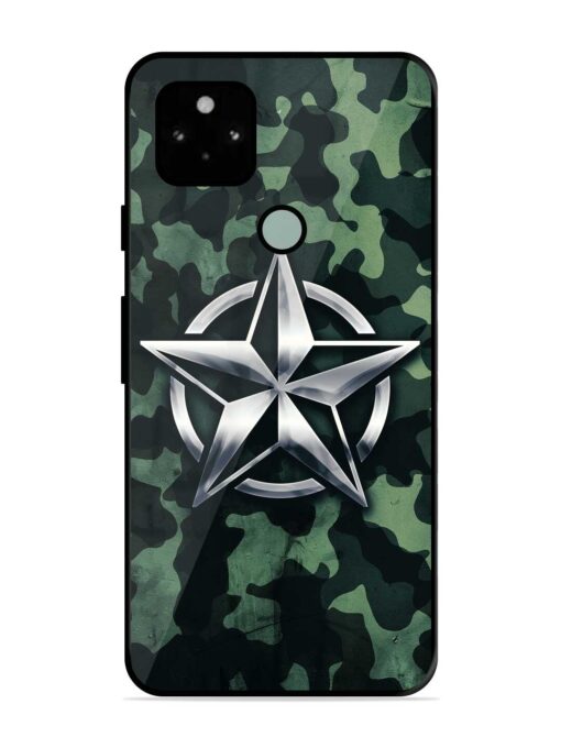 Indian Army Star Design Glossy Metal Phone Cover for Google Pixel 5 Zapvi