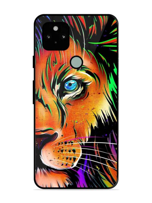 Colorful Lion Design Glossy Metal TPU Phone Cover for Google Pixel 5 Zapvi