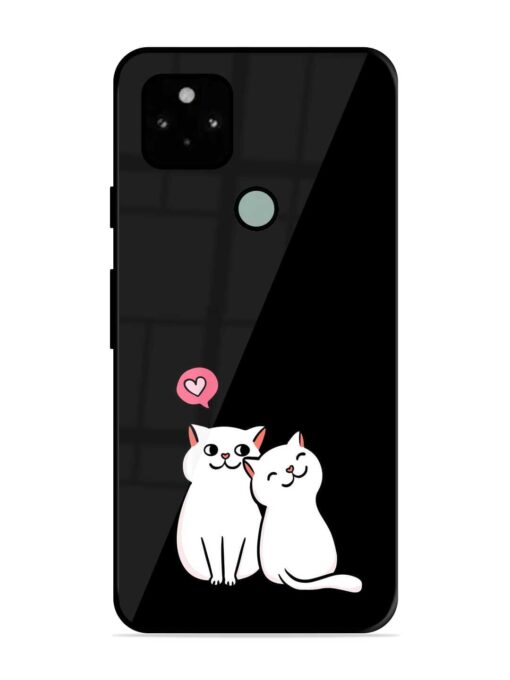 Cat Love Glossy Metal Phone Cover for Google Pixel 5 Zapvi