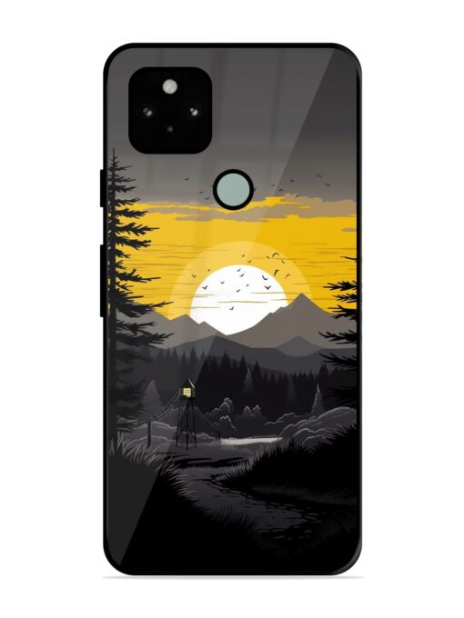 Sunset Vector Glossy Metal Phone Cover for Google Pixel 5 Zapvi