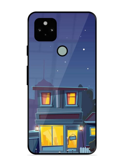 Vector Night House Glossy Metal Phone Cover for Google Pixel 5 Zapvi