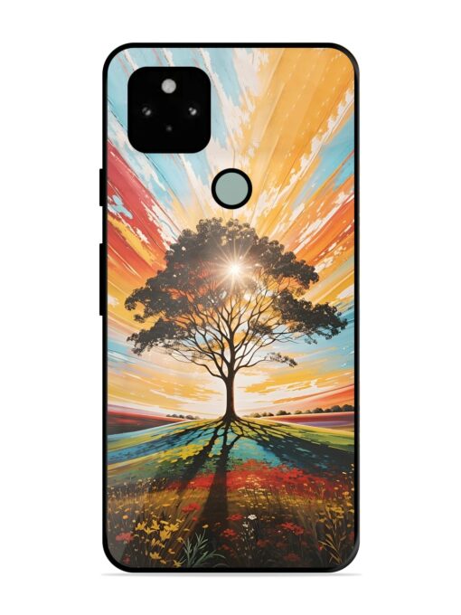 Abstract Tree Colorful Art Glossy Metal Phone Cover for Google Pixel 5 Zapvi