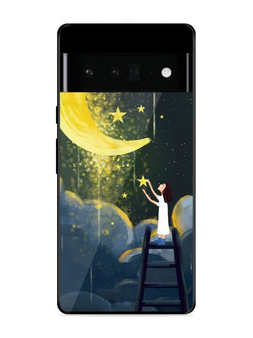 Moonlight Healing Night Illustration Glossy Metal TPU Phone Cover for Google Pixel 6 Pro Zapvi