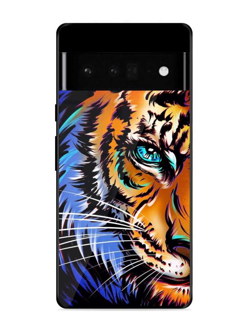 Colorful Lion Art Glossy Metal Phone Cover for Google Pixel 6 Pro Zapvi