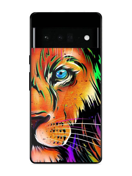 Colorful Lion Design Glossy Metal TPU Phone Cover for Google Pixel 6 Pro Zapvi