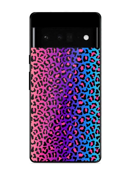 Colorful Leopard Seamless Glossy Metal Phone Cover for Google Pixel 6 Pro Zapvi