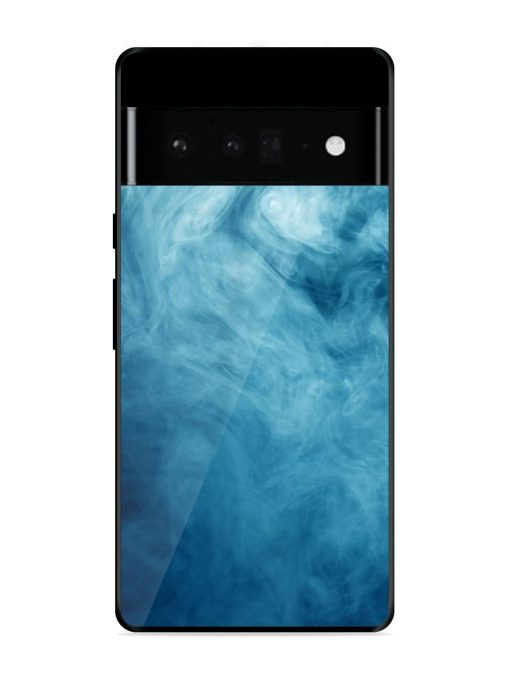 Blue Smoke Art Glossy Metal Phone Cover for Google Pixel 6 Pro Zapvi