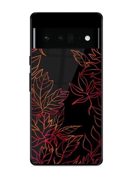 Red Floral Pattern Glossy Metal Phone Cover for Google Pixel 6 Pro Zapvi