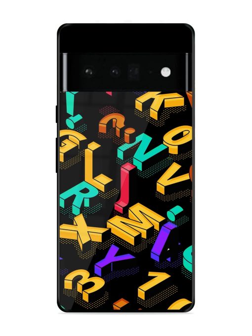 Seamless Pattern With Letters Glossy Metal Phone Cover for Google Pixel 6 Pro Zapvi