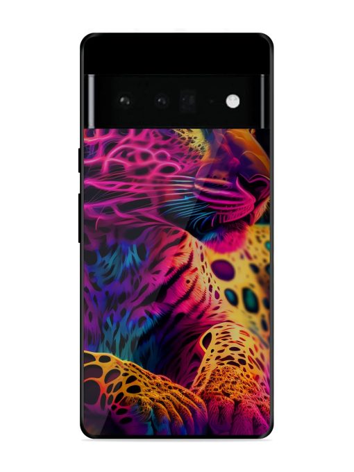 Leopard Art Glossy Metal Phone Cover for Google Pixel 6 Pro Zapvi