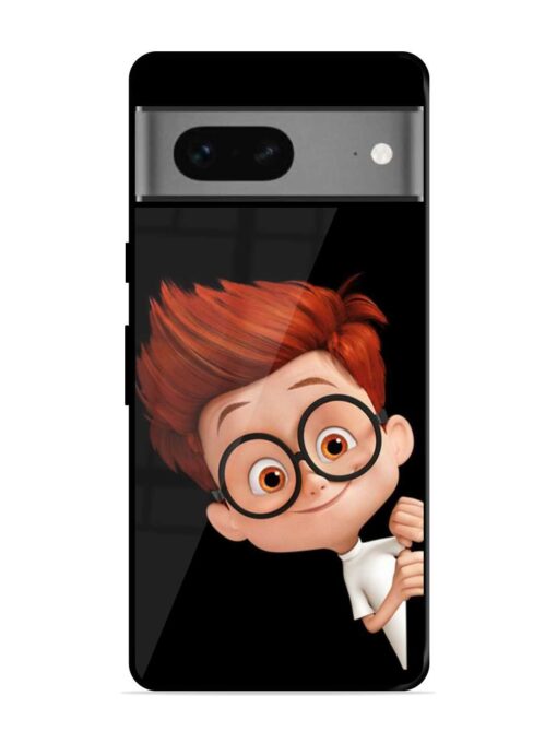 Smart Boy Cartoon Glossy Metal Phone Cover for Google Pixel 7 Zapvi