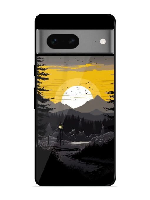 Sunset Vector Glossy Metal Phone Cover for Google Pixel 7 Zapvi