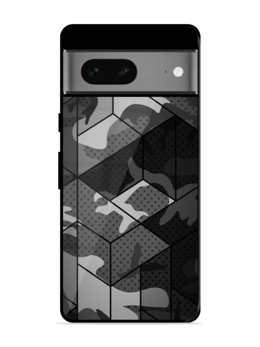 Hexagonal Pattern Glossy Metal Phone Cover for Google Pixel 7 Zapvi