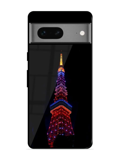 Eiffel Tower Night View Glossy Metal Phone Cover for Google Pixel 7 Zapvi