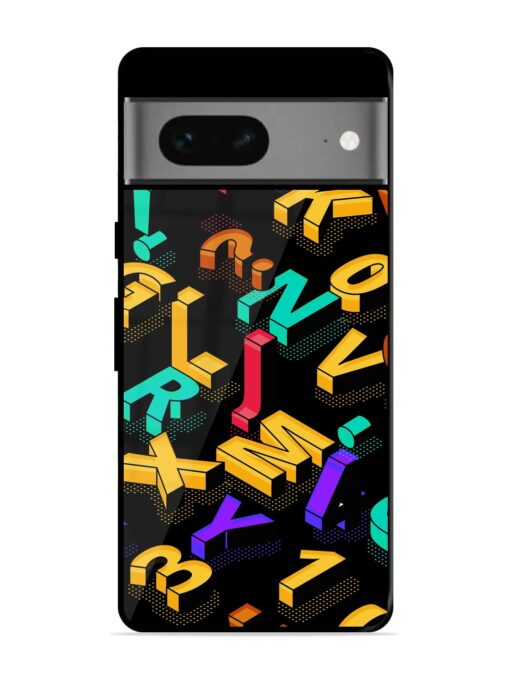 Seamless Pattern With Letters Glossy Metal Phone Cover for Google Pixel 7 Zapvi