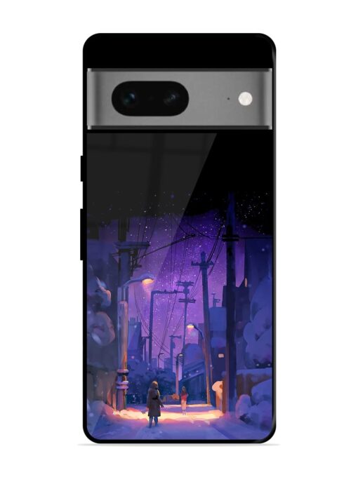 Winter Anime Art Glossy Metal Phone Cover for Google Pixel 7 Zapvi