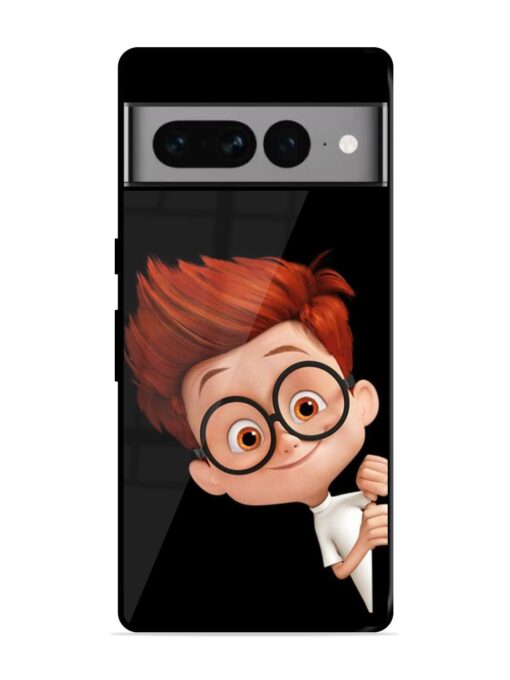 Smart Boy Cartoon Glossy Metal Phone Cover for Google Pixel 7 Pro Zapvi