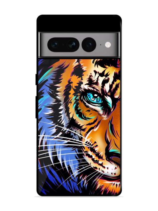 Colorful Lion Art Glossy Metal Phone Cover for Google Pixel 7 Pro Zapvi