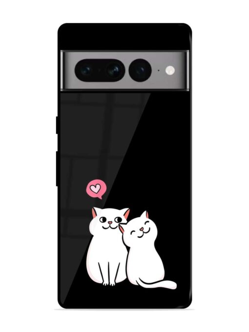 Cat Love Glossy Metal Phone Cover for Google Pixel 7 Pro Zapvi