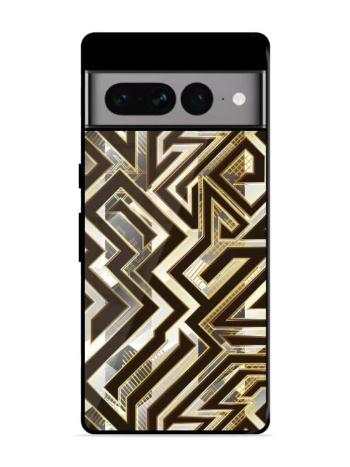 Technology Geometric Seamless Glossy Metal Phone Cover for Google Pixel 7 Pro Zapvi