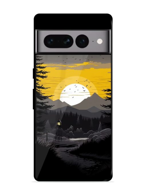 Sunset Vector Glossy Metal Phone Cover for Google Pixel 7 Pro Zapvi