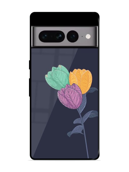 Flower Vector Glossy Metal Phone Cover for Google Pixel 7 Pro Zapvi