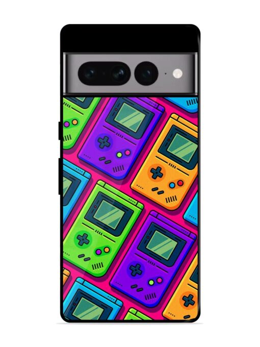 Game Seamless Pattern Glossy Metal Phone Cover for Google Pixel 7 Pro Zapvi