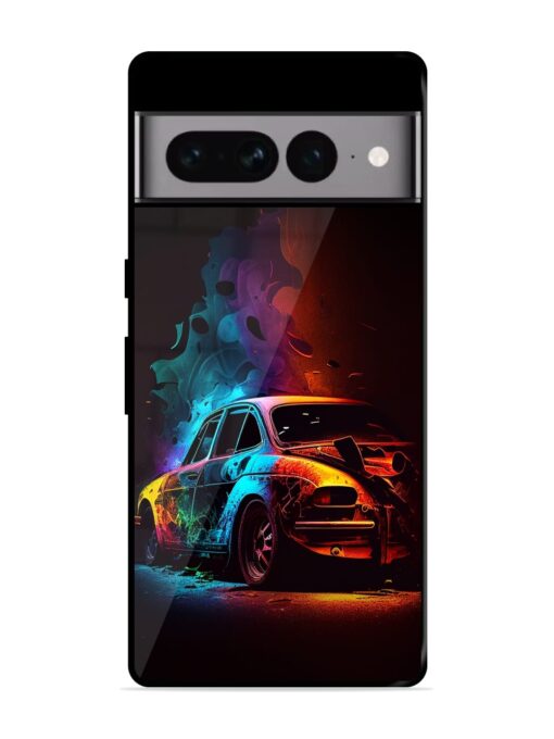 High Classic Car Art Glossy Metal Phone Cover for Google Pixel 7 Pro Zapvi