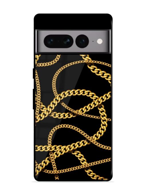 Decorative Golde Chain Glossy Metal Phone Cover for Google Pixel 7 Pro Zapvi