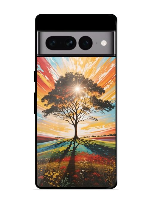 Abstract Tree Colorful Art Glossy Metal Phone Cover for Google Pixel 7 Pro Zapvi