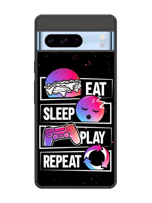 Eat Sleep Play Repeat Glossy Metal Phone Cover for Google Pixel 8 Pro Zapvi