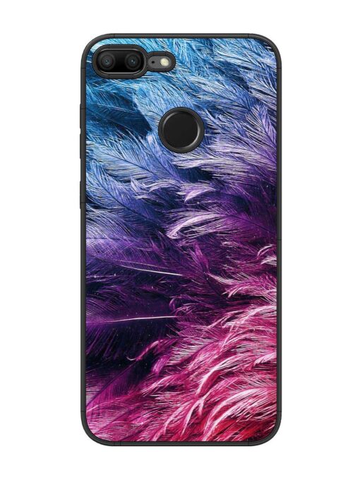 Light Grey Feather Background Glossy Metal Phone Cover for Honor 9 Lite Zapvi