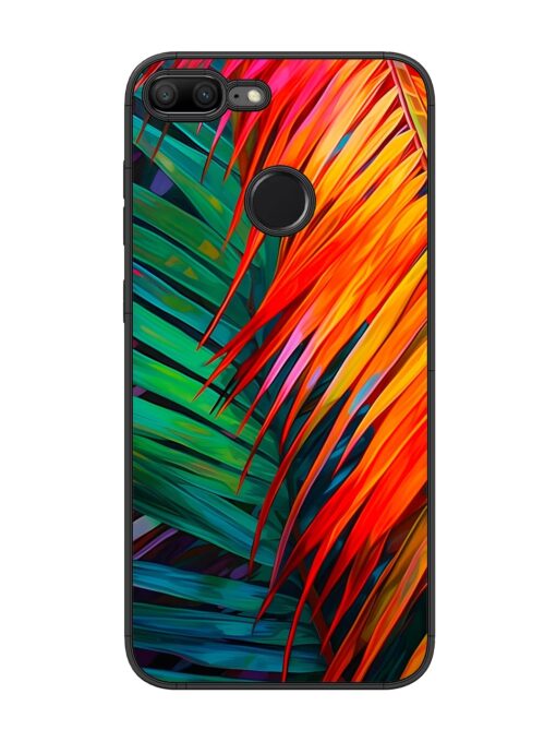 Painted Tropical Leaves Glossy Metal Phone Cover for Honor 9 Lite Zapvi