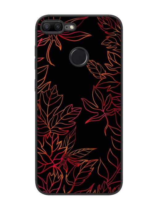 Red Floral Pattern Glossy Metal Phone Cover for Honor 9 Lite Zapvi